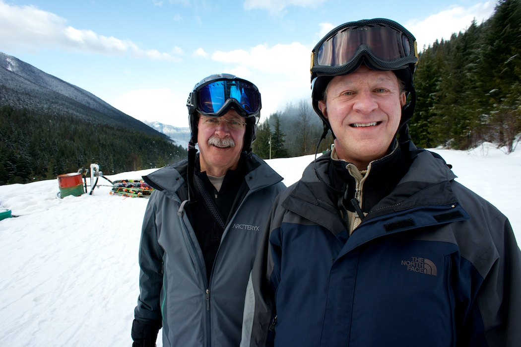 Dennis and Bob, veteren heli skiers